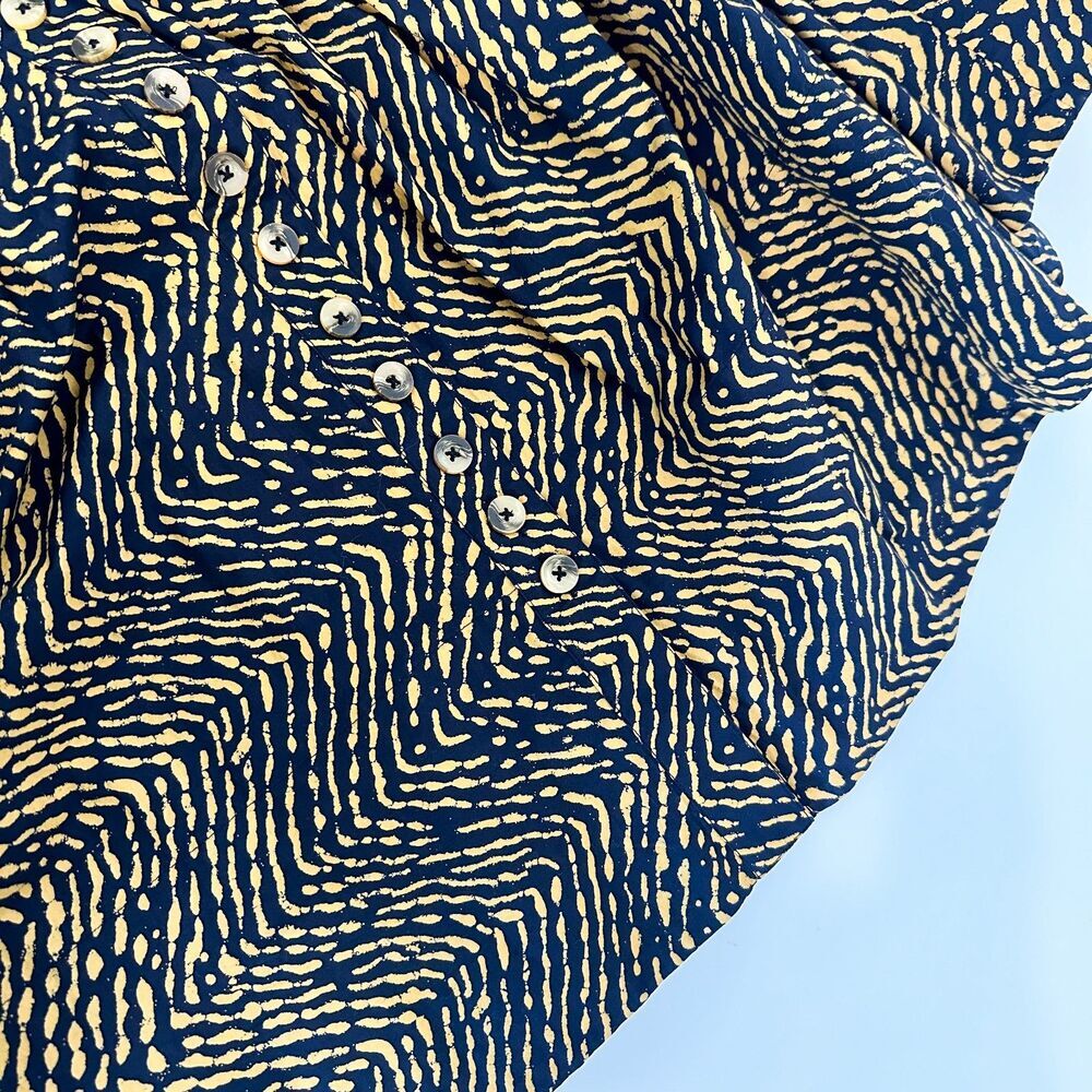 Ulla Johnson Black and Gold Printed Long-Sleeve Midi Dress - Picture 9 of 13